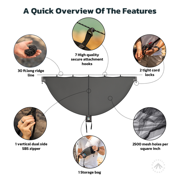 Hammock Bug Net 11’ x 4’5”Mosquito NetFits All Hammock